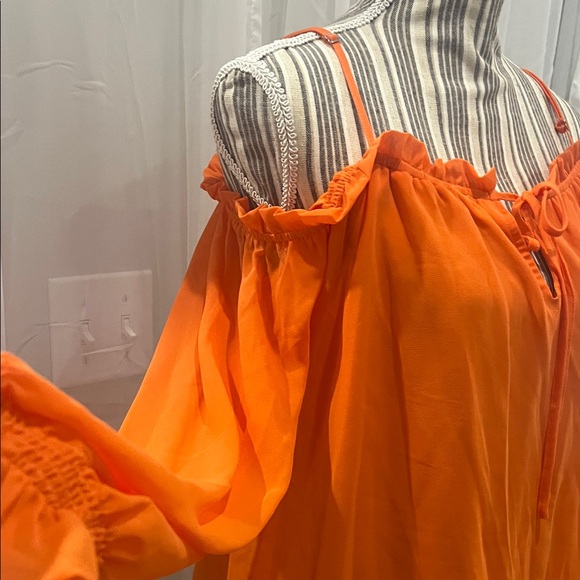 Orange Ruffle Strap Top - Picture 4 of 6